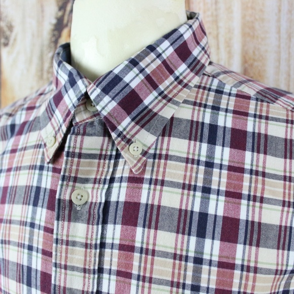 Pendleton Mens Seaside Shirt Red Blue Tartan Plaid - Picture 3 of 7